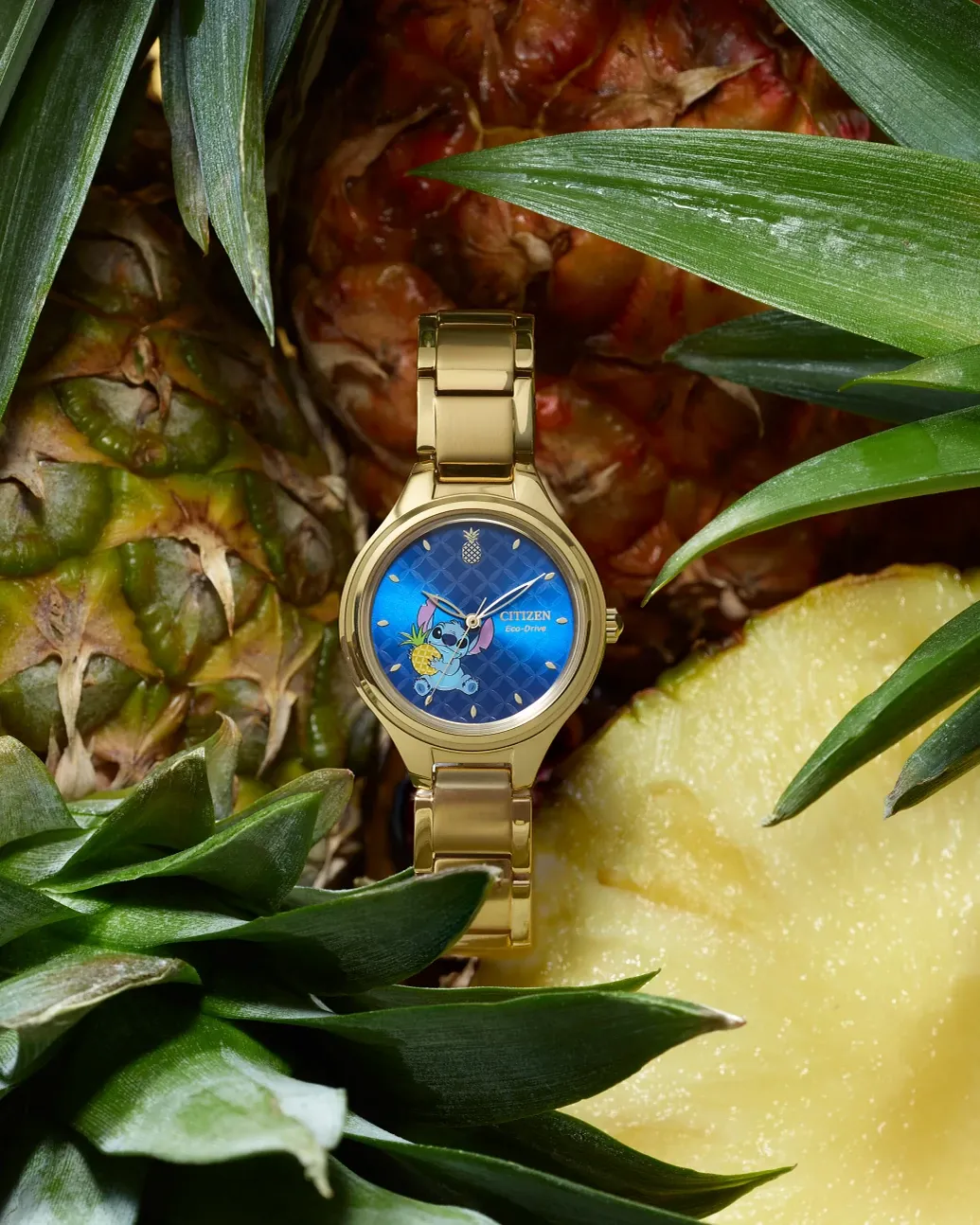 Aloha, Stitch! Blue Dial Stainless Steel Bracelet FE2108-59W | CITIZEN